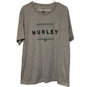 Men's Hurley Surf And Enjoy Gray Iconic Graphic Shirt Crewneck Size Large EUC